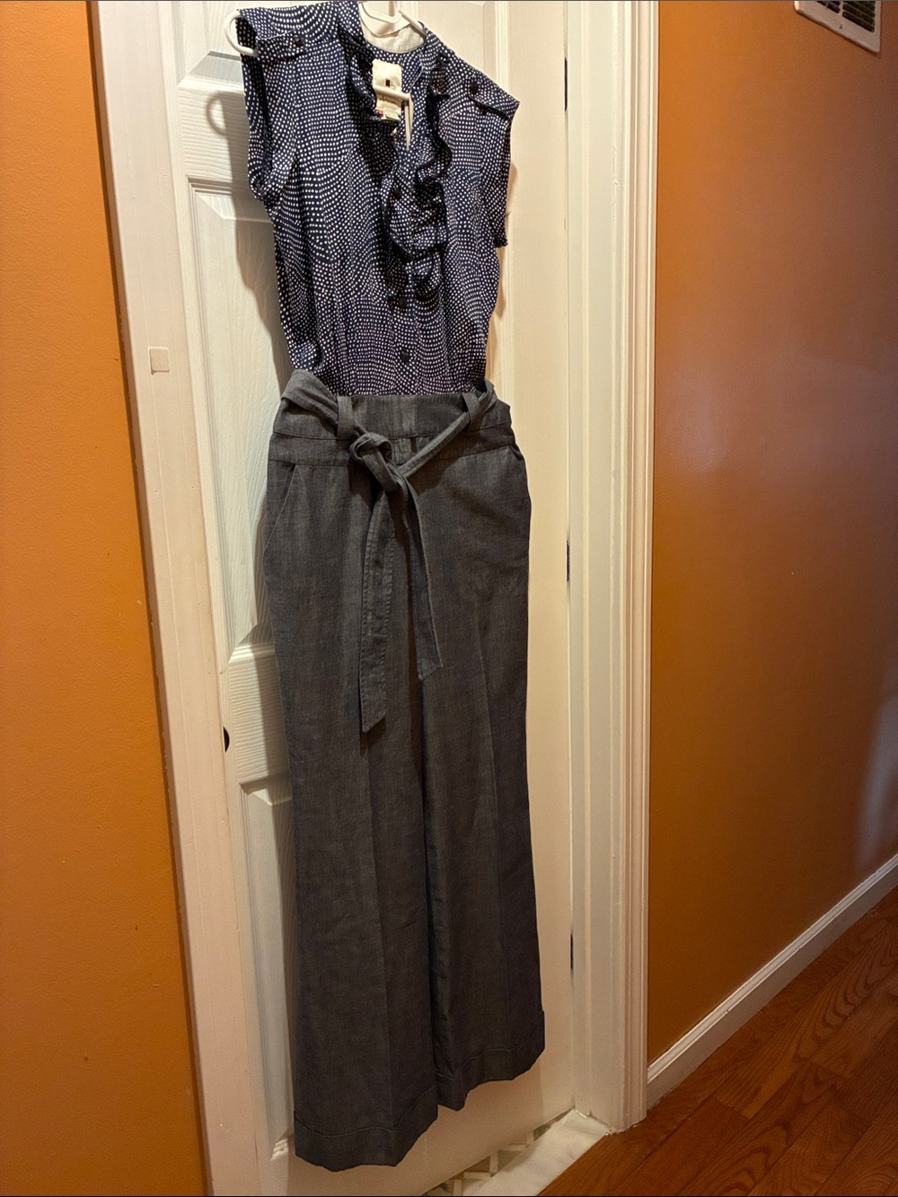 Elevenses Anthropologie Chambray wide-leg Jumpsuit.Size 2